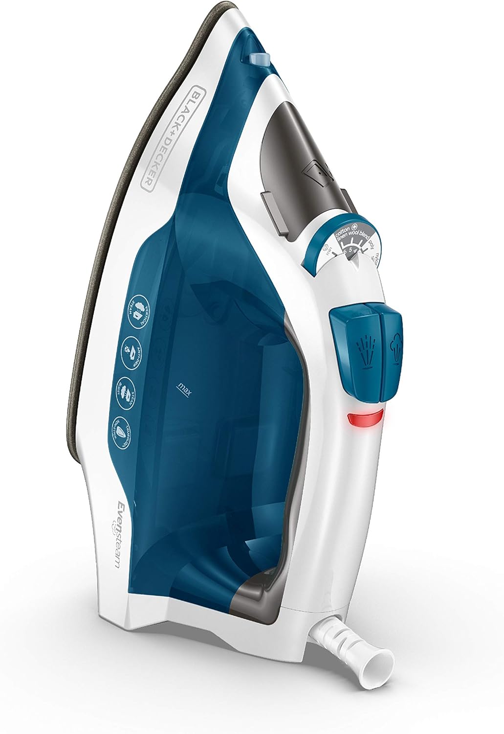 BLACK+DECKER Easy Steam Compact Iron, IR06V, Dual Position Cord, TrueGlide Non-Stick Soleplate, Vertical Steam, SmartSteam