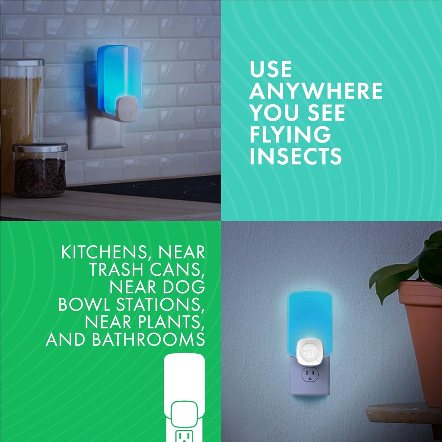 STEM Insect Light Trap Refill Cartridges, Indoor Fruit Fly Trap, Insec