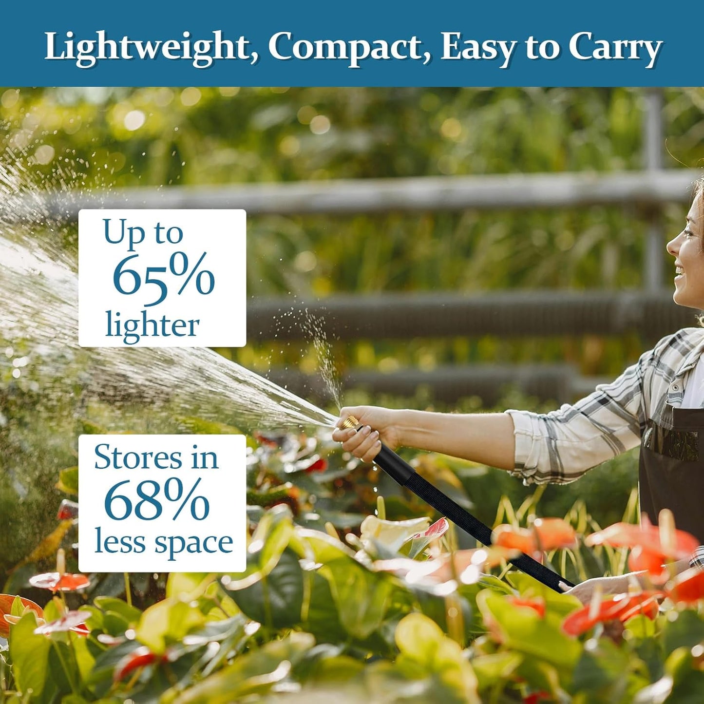 Garden Hose 50ft, Made of TPE(Not PVC), Ultra-Light & Flexible Water H