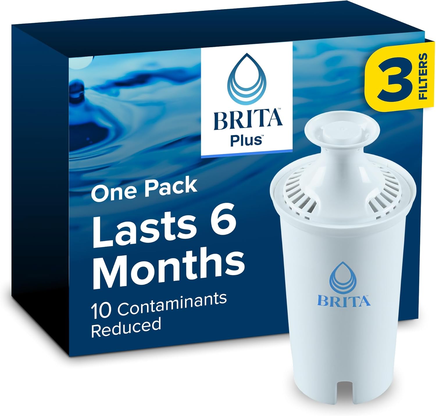 Brita Plus Water Filter, BPA-Free, High-Density Replacement Filter for