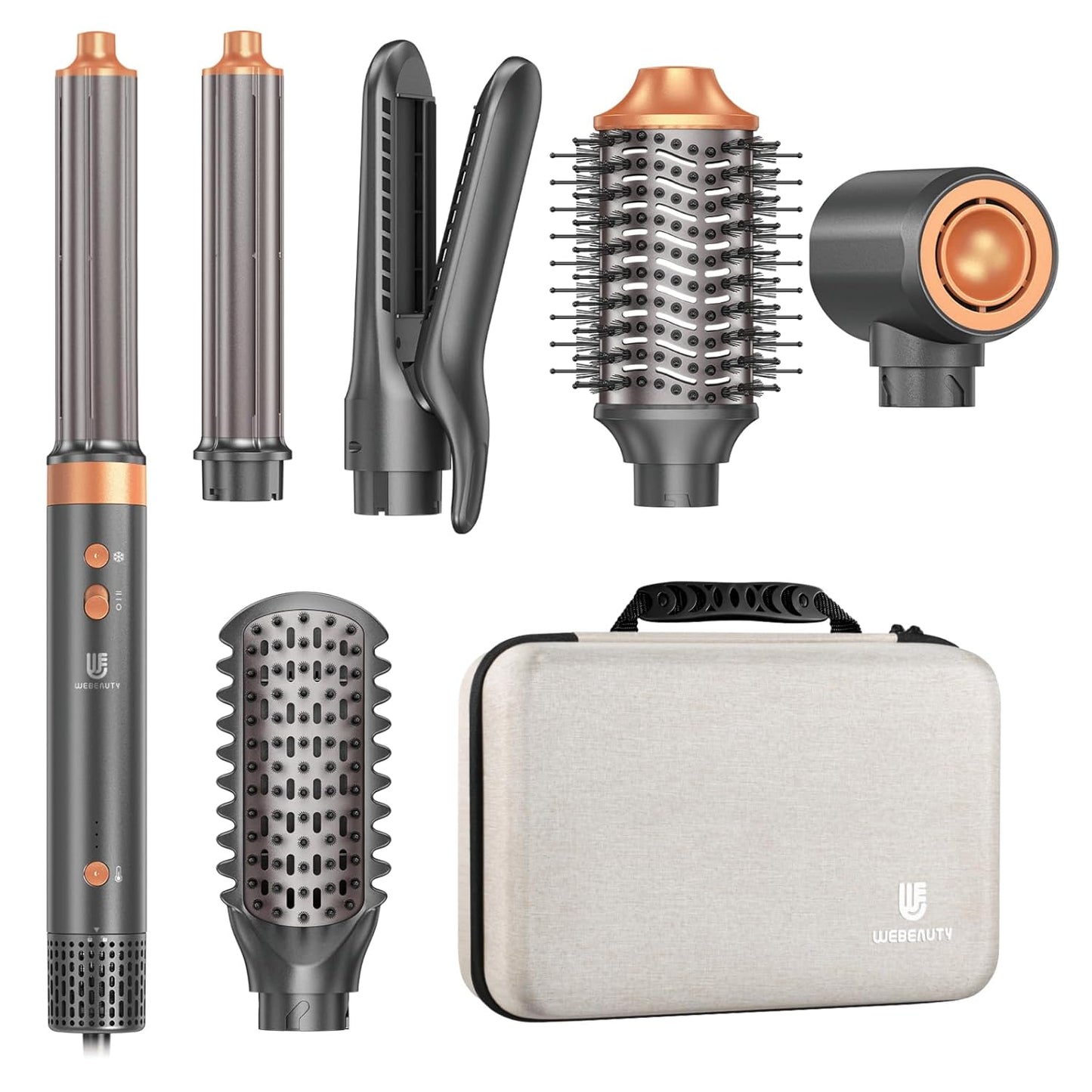Hair Dryer Brush Air Styler: Dual Voltage 7 in 1 Ionic Multi Styling T