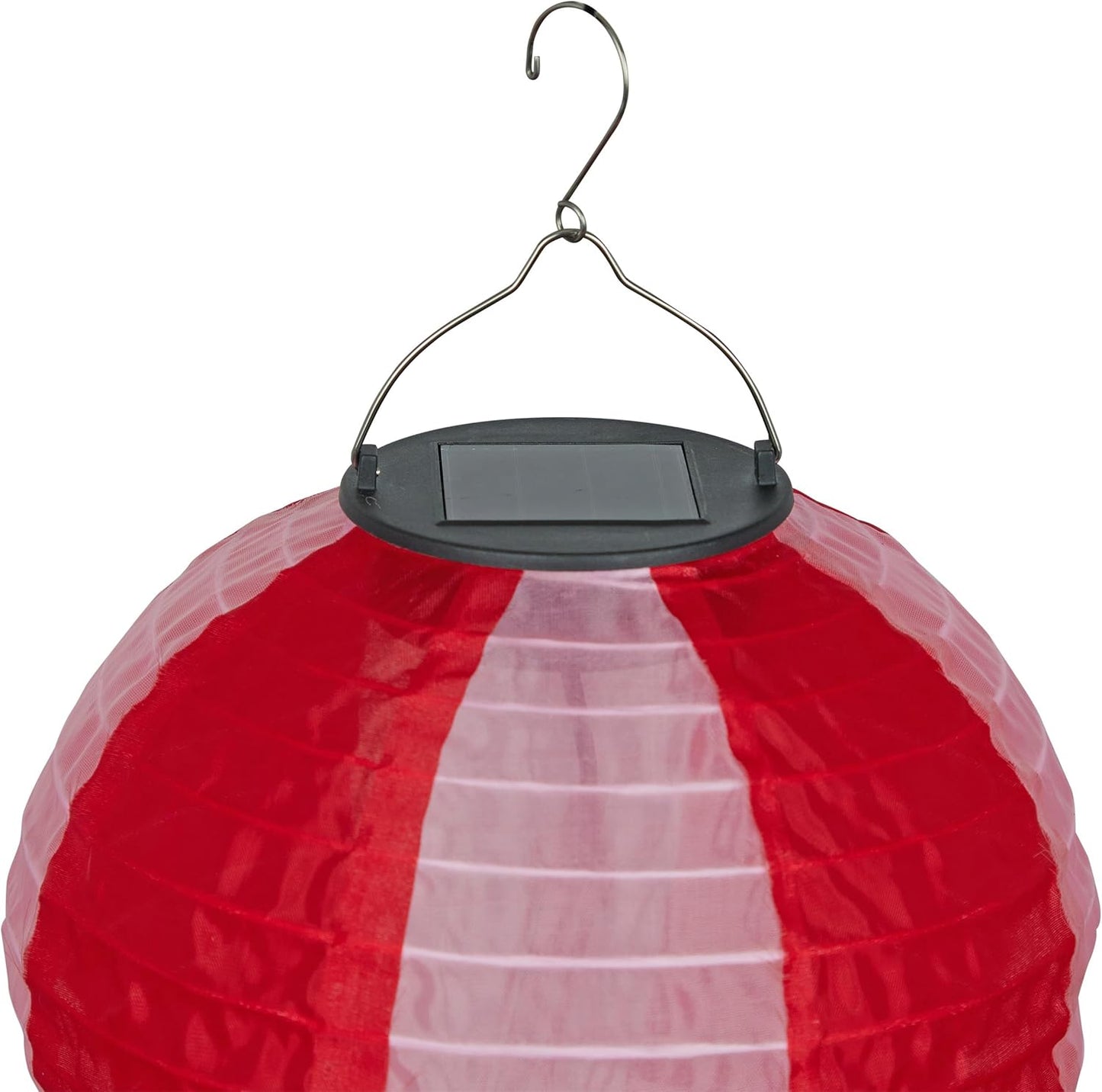 Alpine Corporation QLP1566SLR-RDPK Solar-Powered Cloth Hot Air Balloon with Flame LED Lights, LED Solar Décor, 13" H, Red