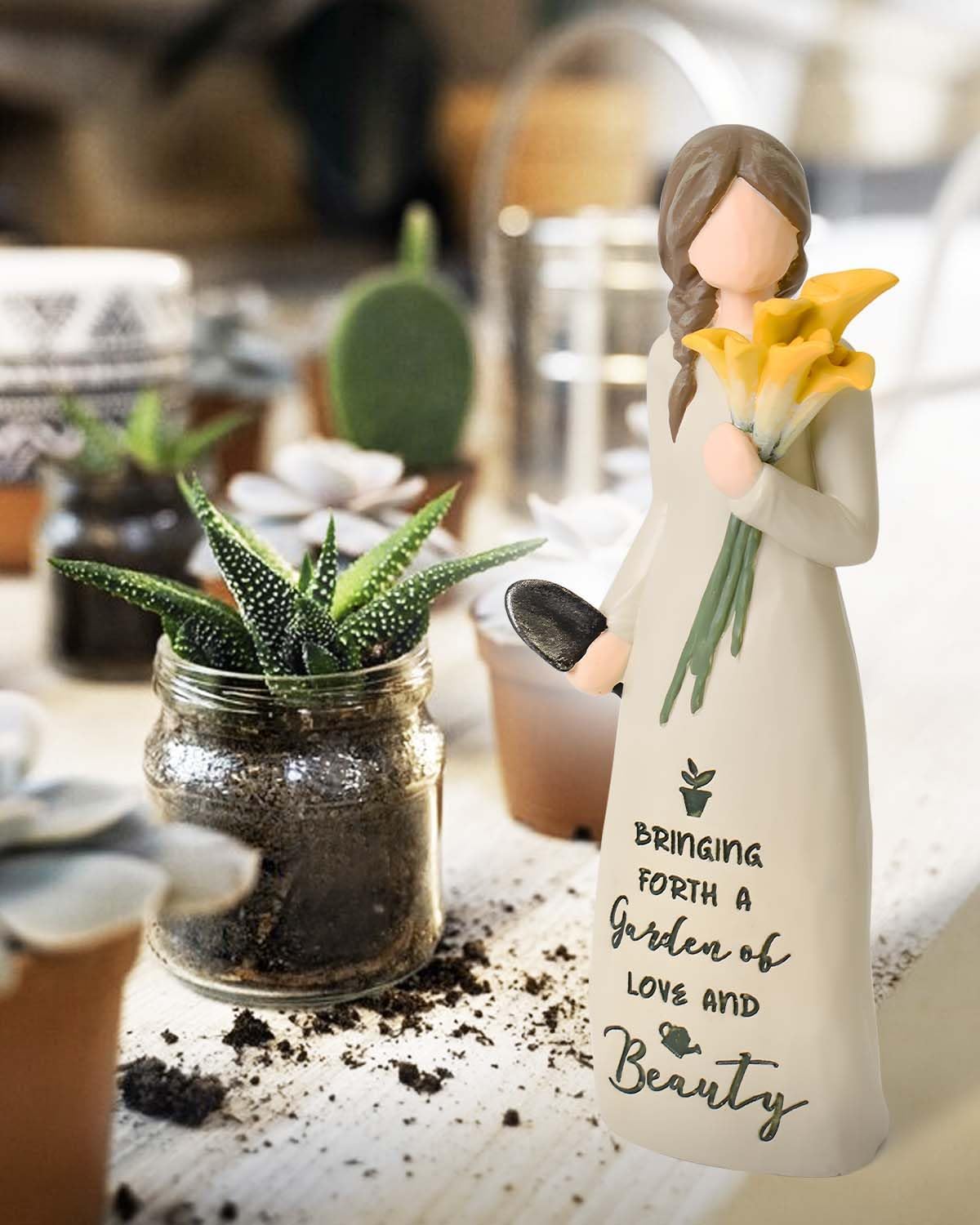 Gardening Gifts for Women, Garden Gifts for Mom, Sisters, Friends, Calla Lily Gift for Gardeners, New Home Gift Ideas, Unique Sculpted Hand-Painted Figurine
