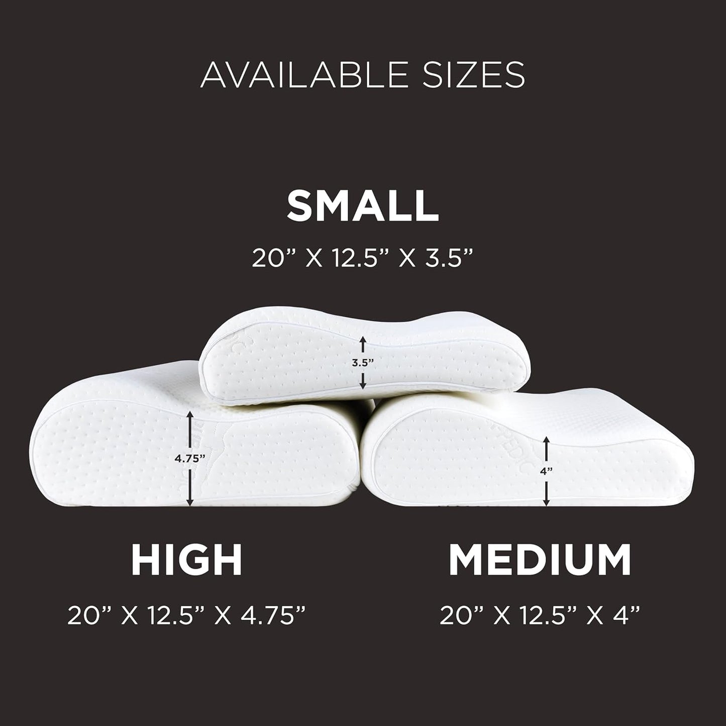 Tempur-Pedic TEMPUR-Ergo Neck Pillow, Medium Profile, White