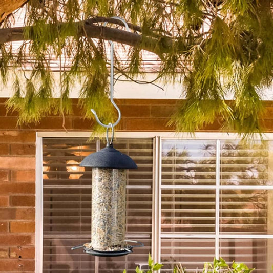 6 Pack Extra Large S Hooks for Hanging Plants, 16 Inch / 12 Inch Long Metal Heavy Duty S Hooks Silvery, Rust Resistant Extra Large Tree Branch Hook for Hanging Bird Feeders,