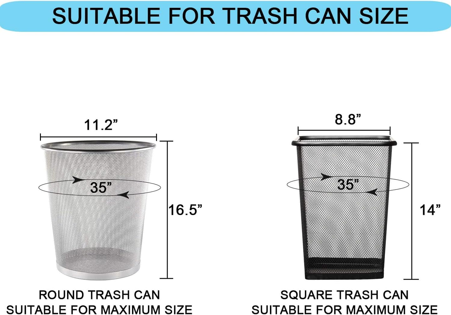 3 Gallon Small Clear Bathroom Trash Bags, Office Wastebasket Liners Garbage Bags for Restroom, Home Bins, 100 Counts