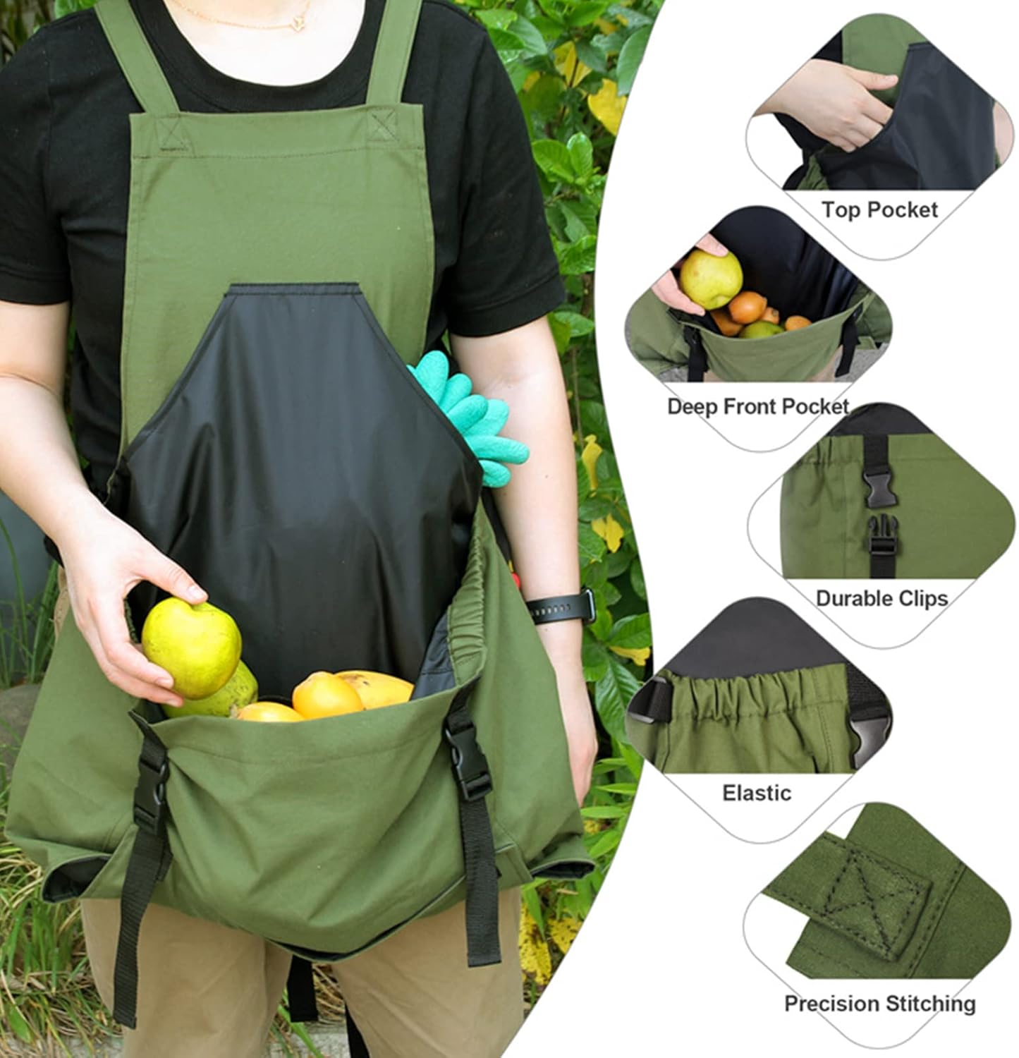 Quick Release Picking Bag Adjustable Harvest Garden Apron Storage Pouc