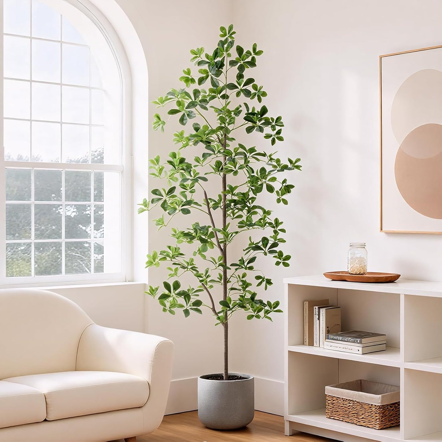 6ft Tall Artificial Black Olive Tree with 945 Lifelike Leaves, Tall Fake Greenery Olive Silk Plants Artificial Olive Tree Indoors in Pots, Faux Olive Tree for Living Room Office Decor