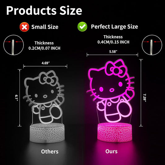 Cat Night Light Cute Night Light - Anime Charater 16 Color Change Decor Kitty Lamp with Remote, Dim, Timer,Kids Gifts for Christmas Birthday,Nursery Baby