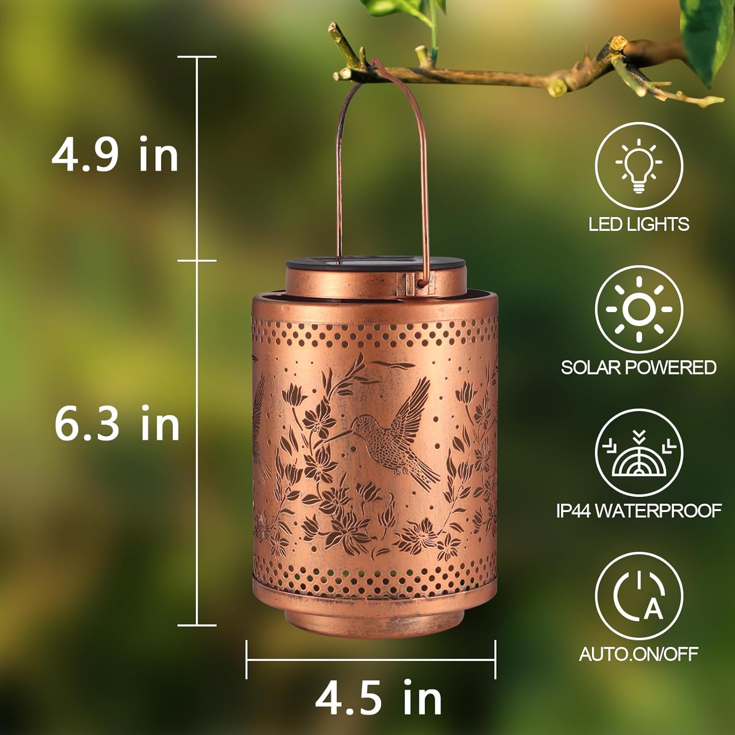 Hummingbird Solar Lanterns Garden Decor Birthday Gifts for Women Mon G
