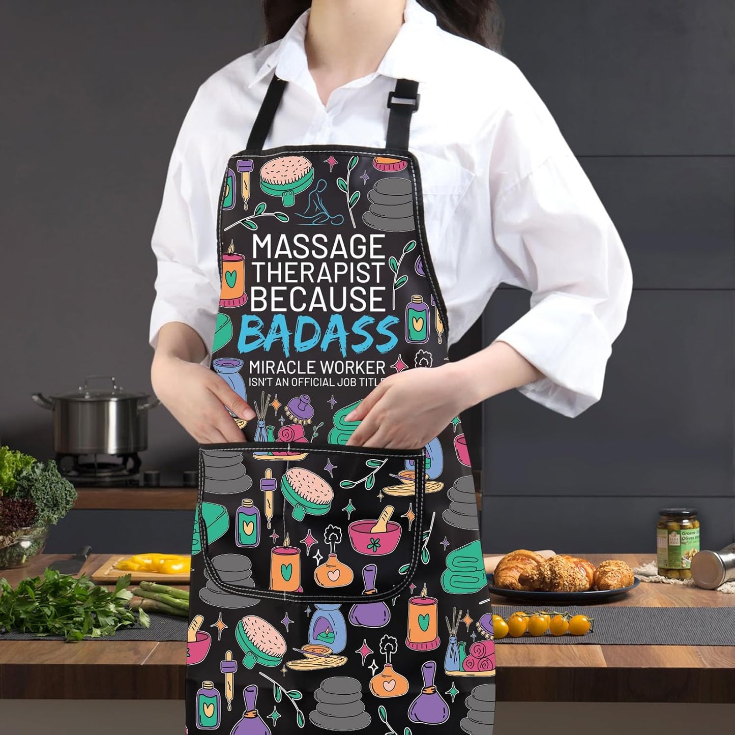 JXGZSO Massage Therapist Apron Massage Therapist Tools Apron LMT Gift Licensed Massage Therapist Apron