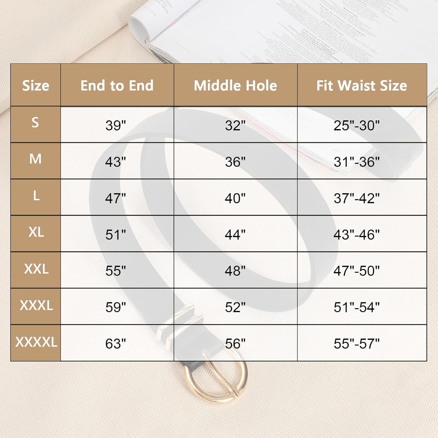 VONMELLI 2 Pack Women's Leather Belts for Jeans Dresses Fashion Gold B