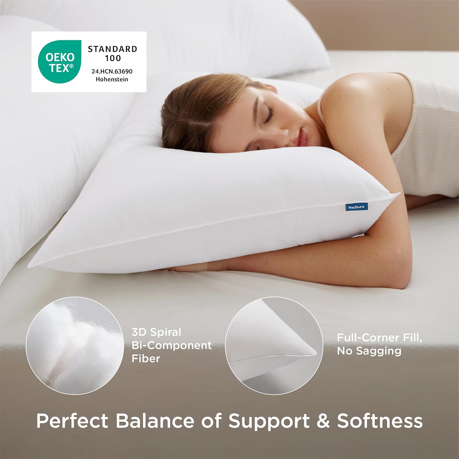 Bedsure Pillows Queen Size Set of 2 - Hotel Collection Bed Pillows for