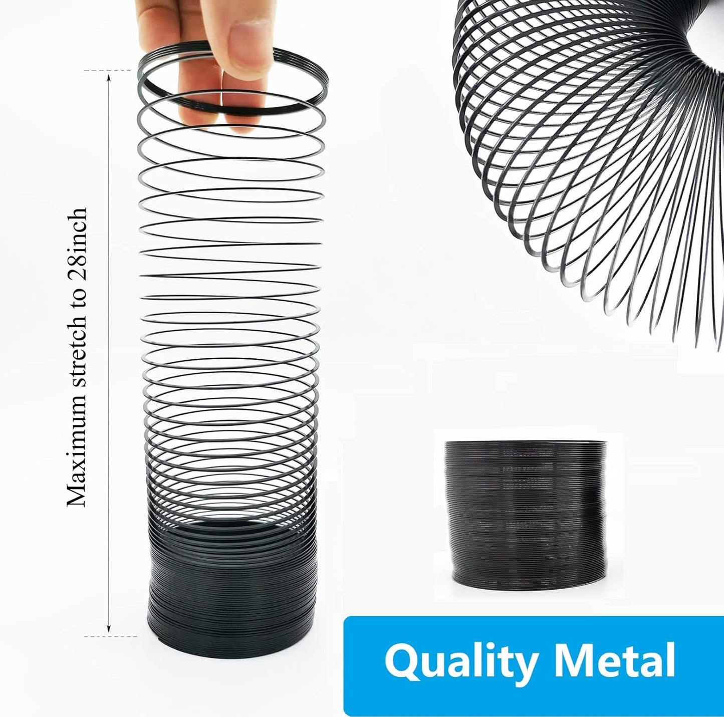 2 Pieces Squirrel Proof Metal Spring Barrier Device Spring Guard Baffle Accessories Outdoor Bird Feeder Protects Hanging Spring Type Coil Poles Raccoon Proof (Black)