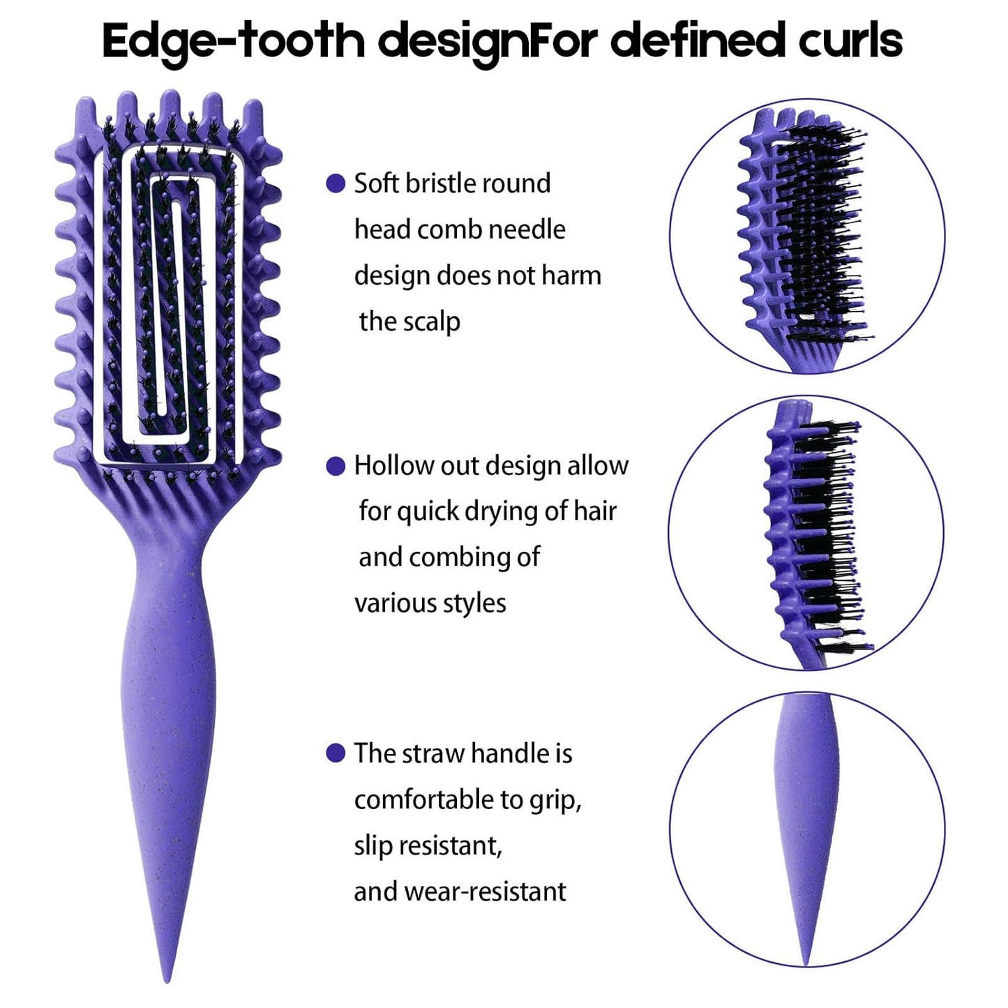 Curly Hair Brush Candybrush Curl Defining Brush for Detangling Shaping