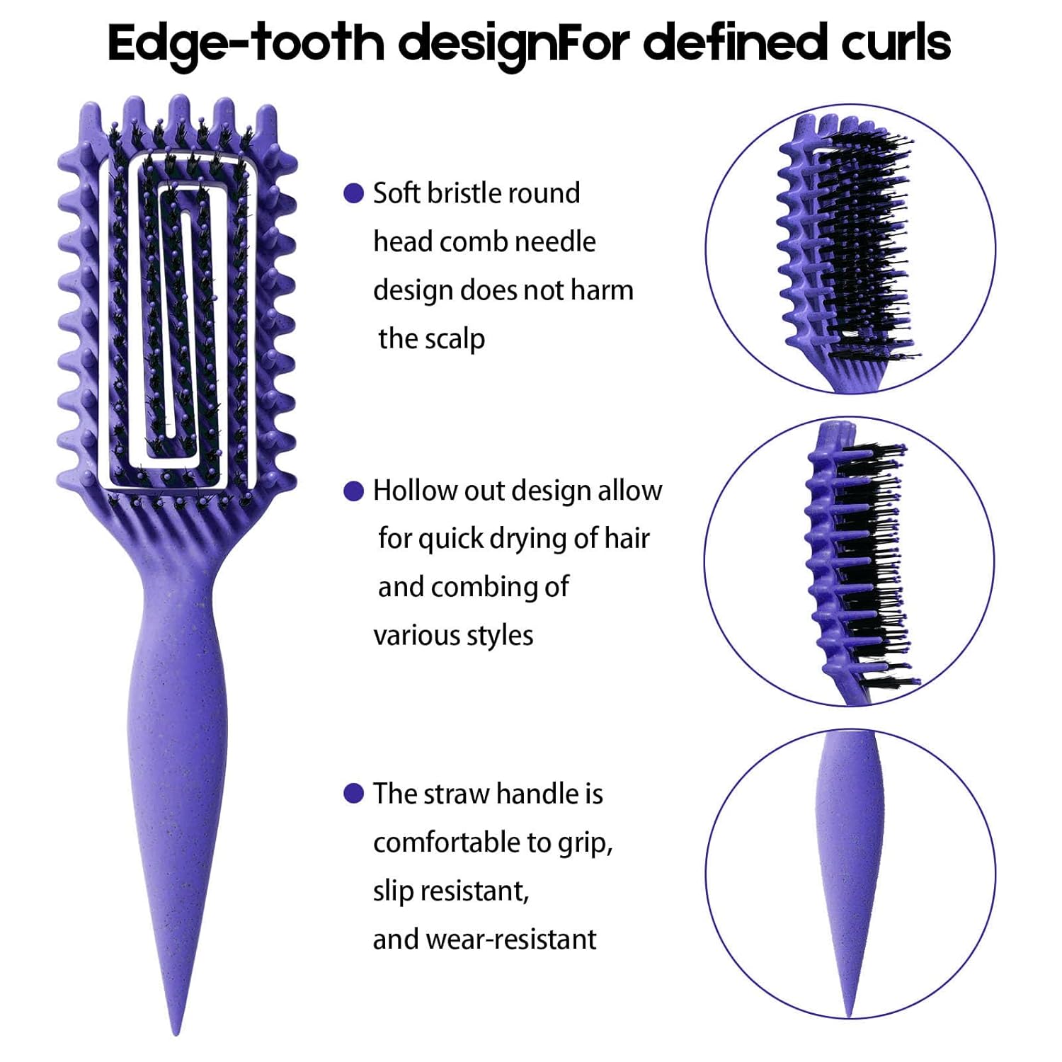 Curly Hair Brush Candybrush Curl Defining Brush for Detangling Shaping