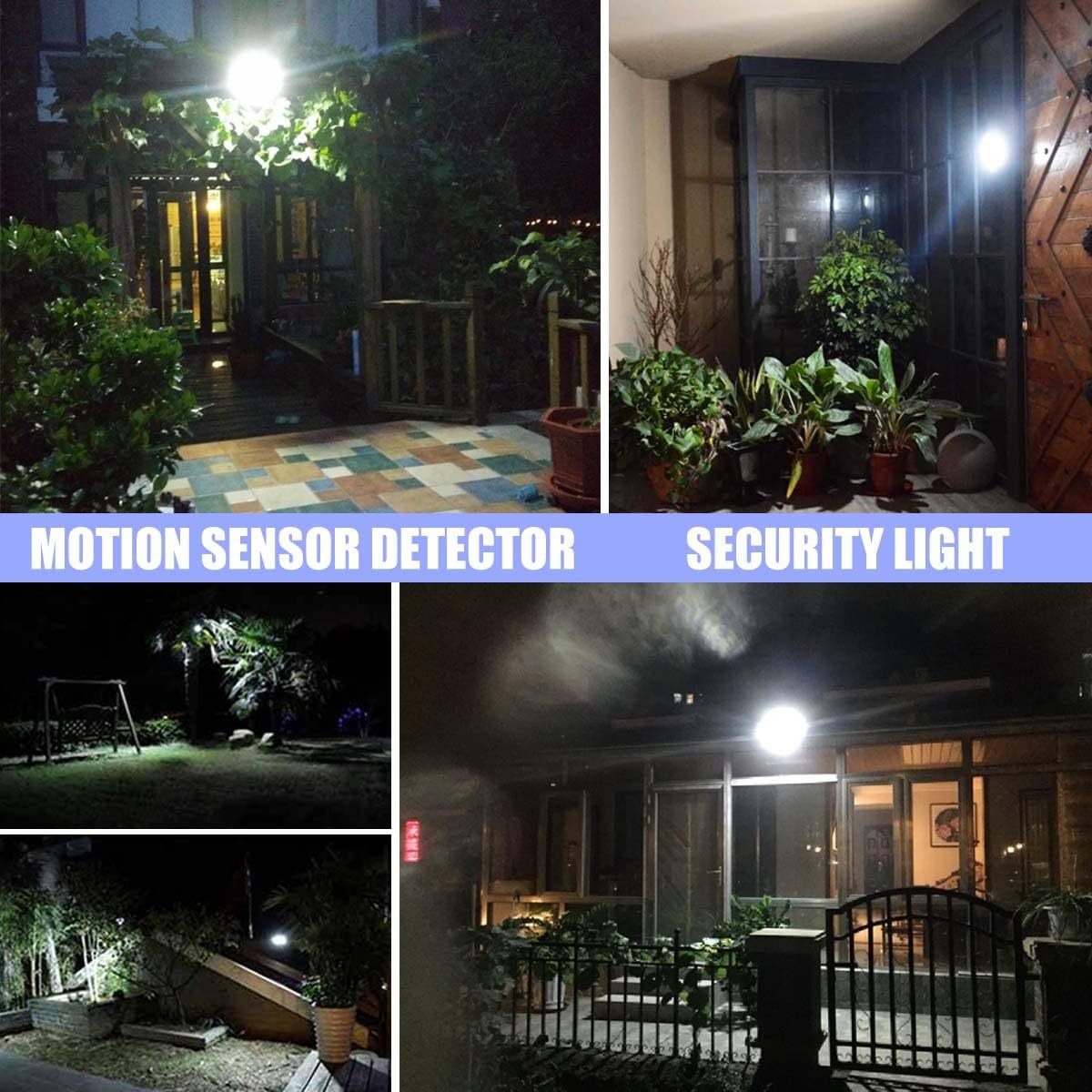 LED Motion Sensor Flood Light 12V DC 10W Mini Lights IP65 Waterproof Outdoor Light 800LM,6000K Daylight White Security Light with PIR 80W Halogen Bulb Equivalent [NO Plug]
