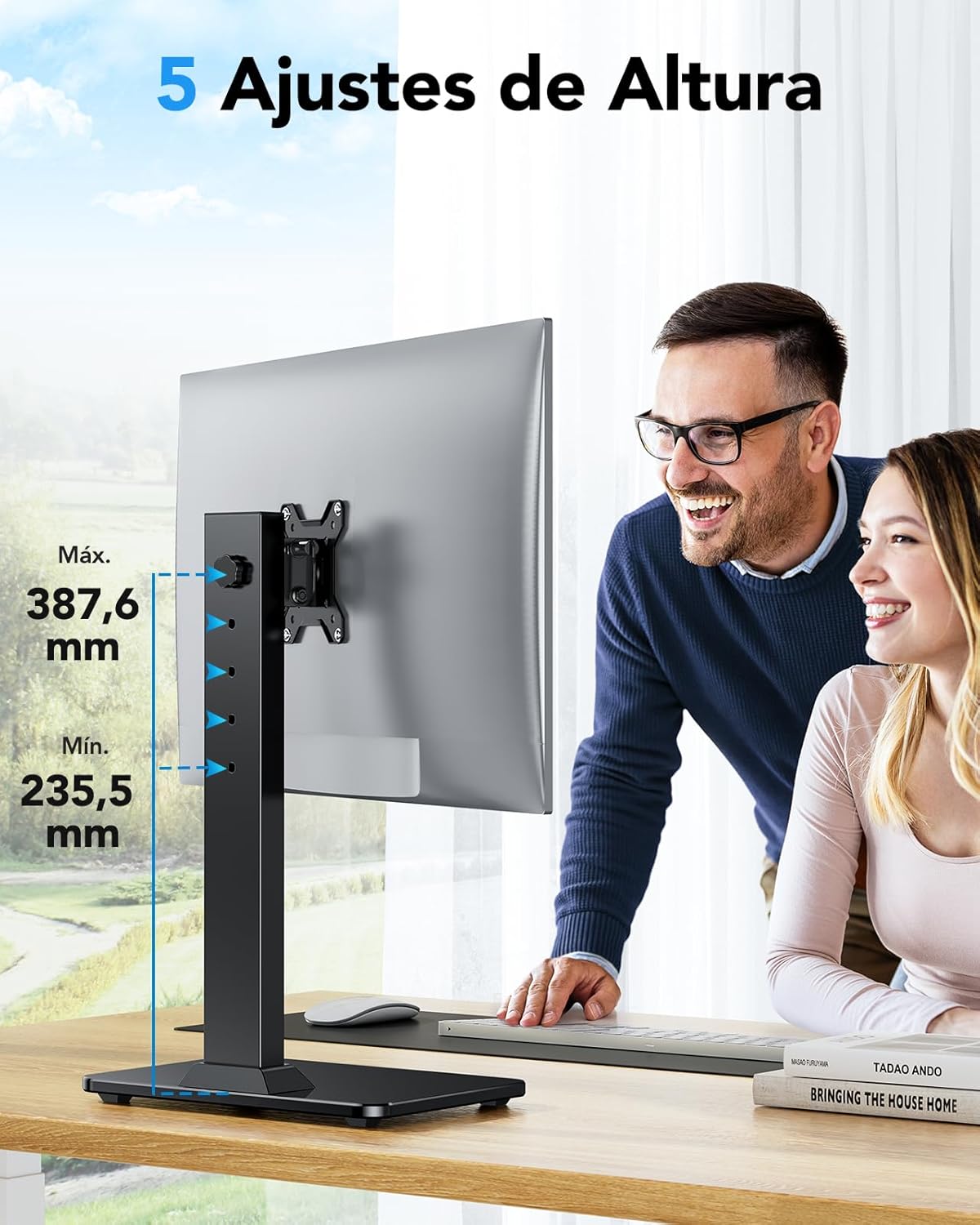 HUANUO Monitor Stand, Freestanding VESA Mount for 13 to 34 Inch Screen