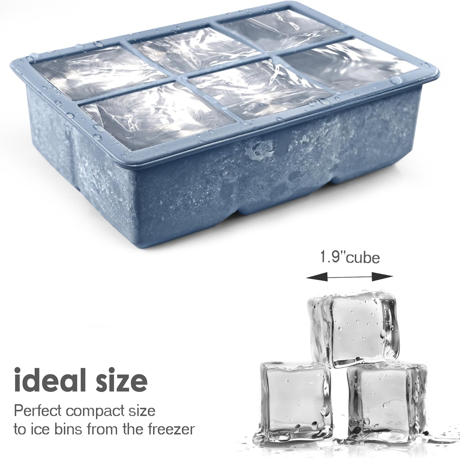 Silicone Ice Cube Trays 3 Pack - Large Size Silicone Ice Cube Molds wi