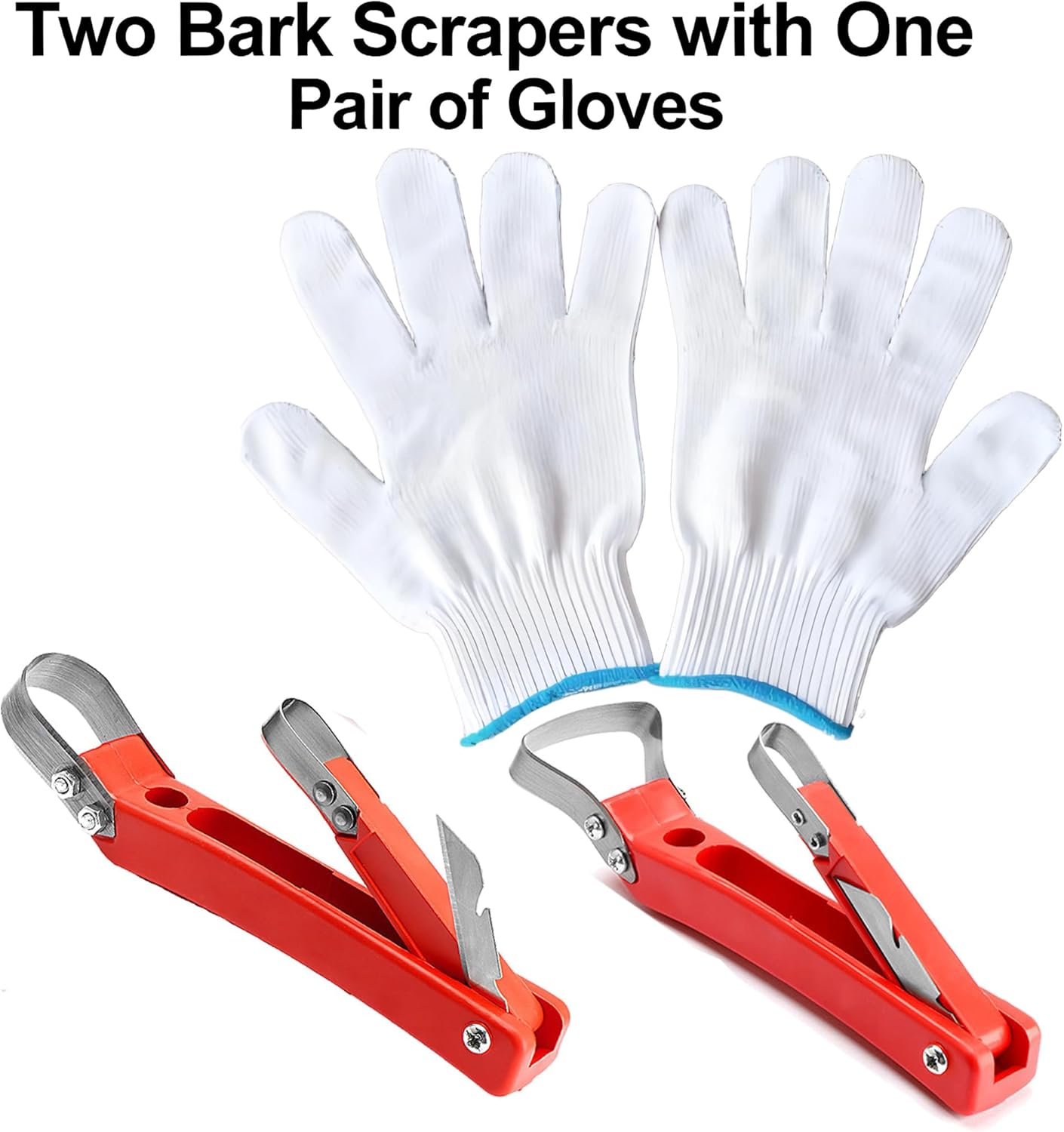 Multifunctional Bark Scraper Remover Set Heavy-Duty Steel with Grafting Knife Fruit Tree Ring Cutter Includes Gloves and Screwdriver for Gardening Tree Grafting Bark Peeling
