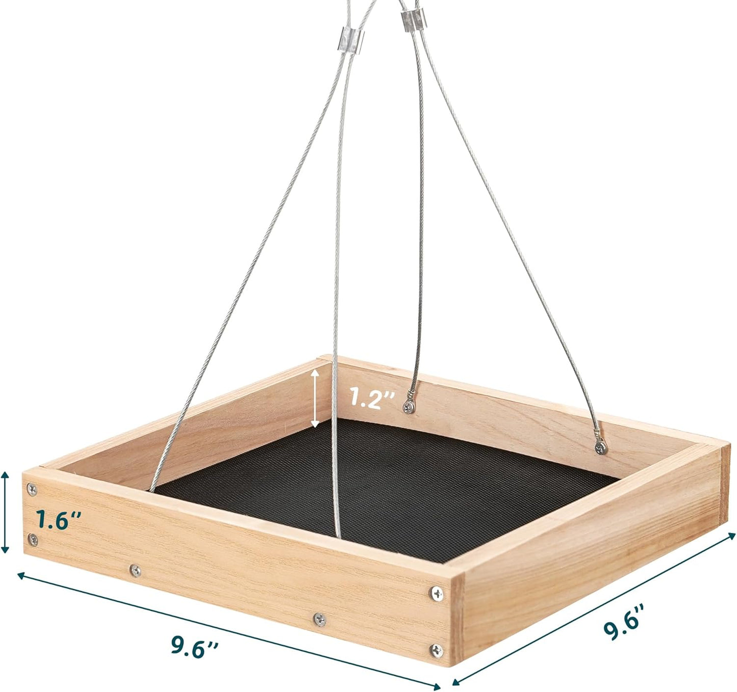TT Nature Platform Bird Feeder for Outdoor, Eco-Friendly Wood Hanging 