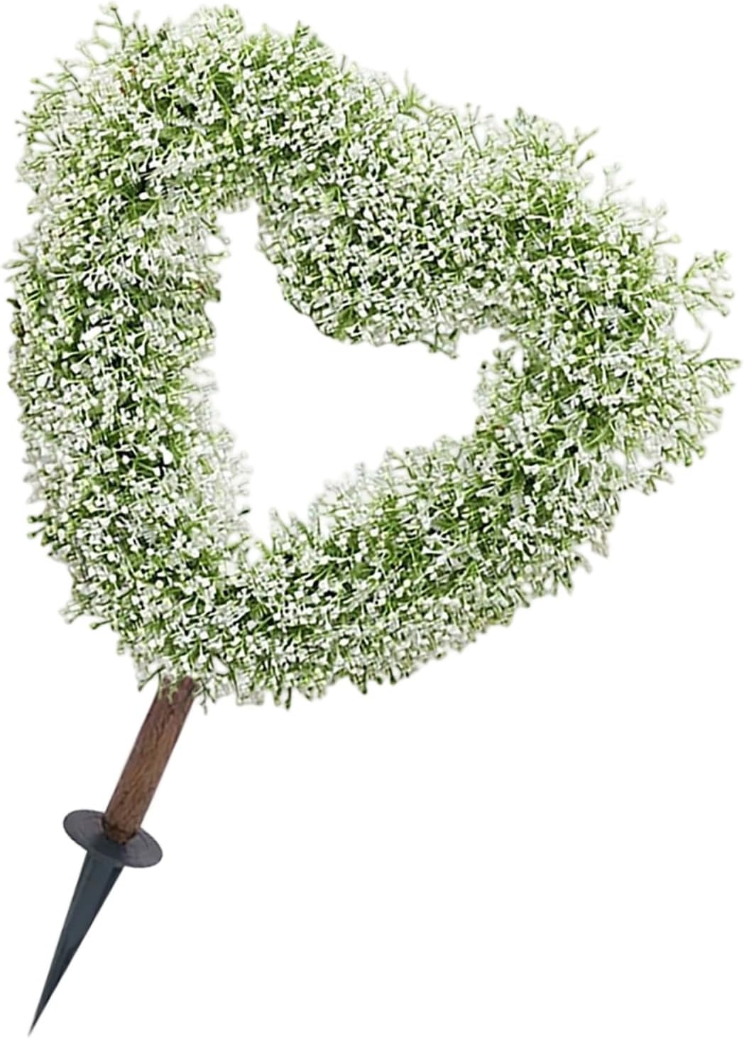 Outdoor Topiary Decoration - Valentines Plant Decor, Artificial Heart Shaped Stakes, Durable Material, Spring Garden Planter Pot, Courtyard Porch Wedding Farmhouse, Backyard Outdoor Display