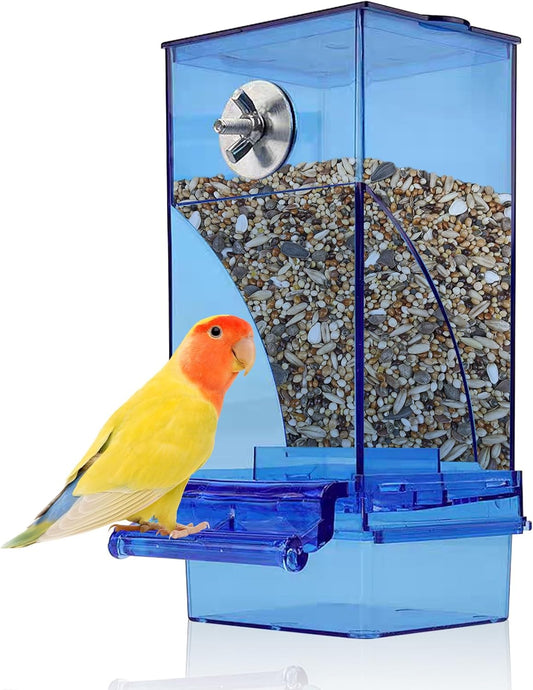 kathson No-Mess Bird Cage Feeder Automatic Parrot Feeders Seeds Contai