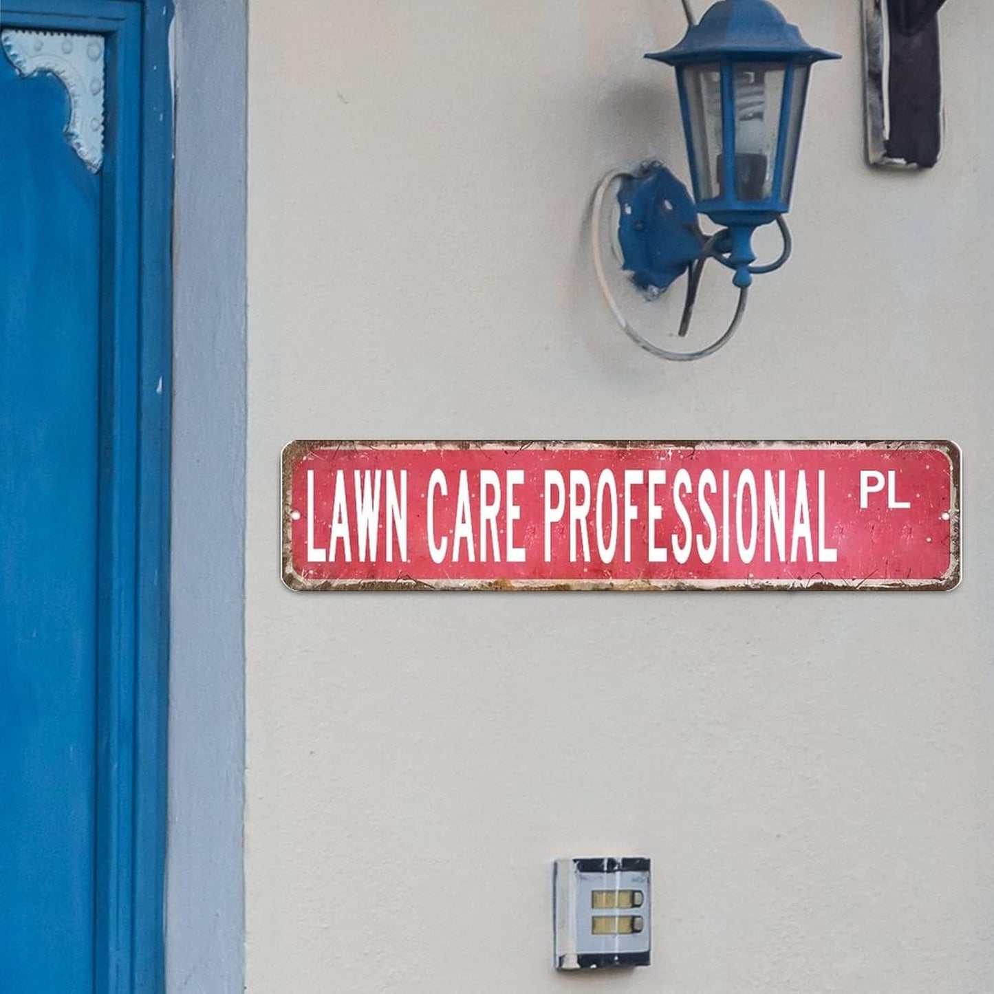 Lawn Care Professional Custom Street Sign Metal Sign Lawn Care Professional Decor Gift for Lawn Care Professional Vintage Metal Wall Art Rustic Wall Sign For Bedroom Living Room Front Porch