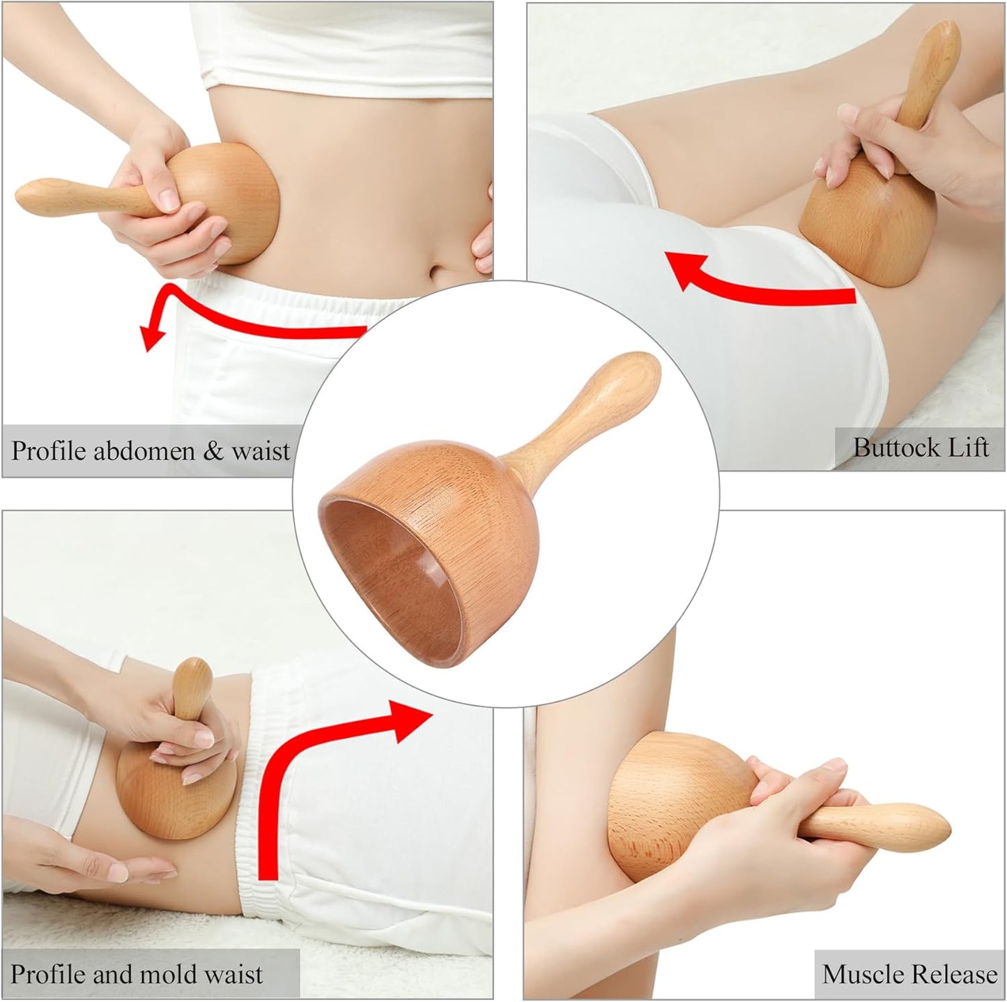 3-in-1 Wood Therapy Massage Tools Lymphatic Drainage Massager Wooden M