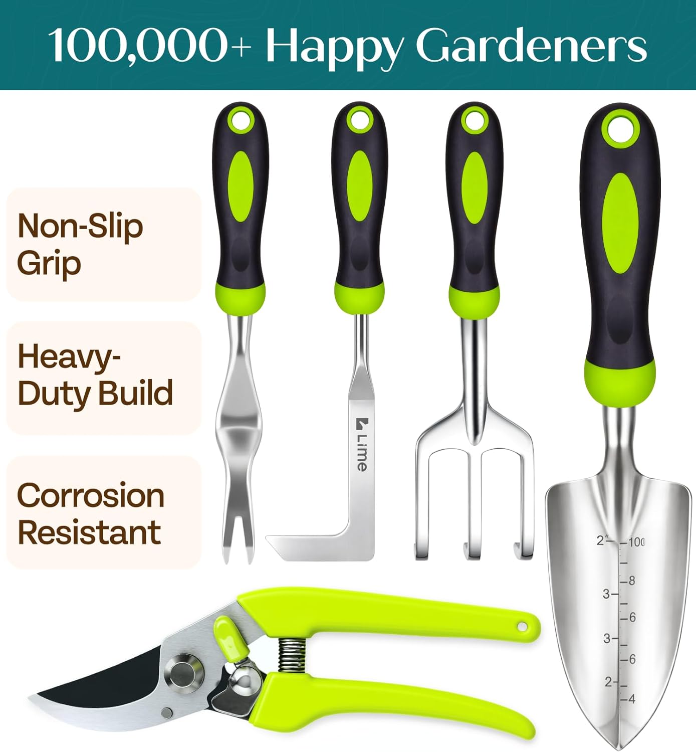 GROWIT Heavy Duty Gardening Tools - Gardening Gifts for Women, Men, Mo