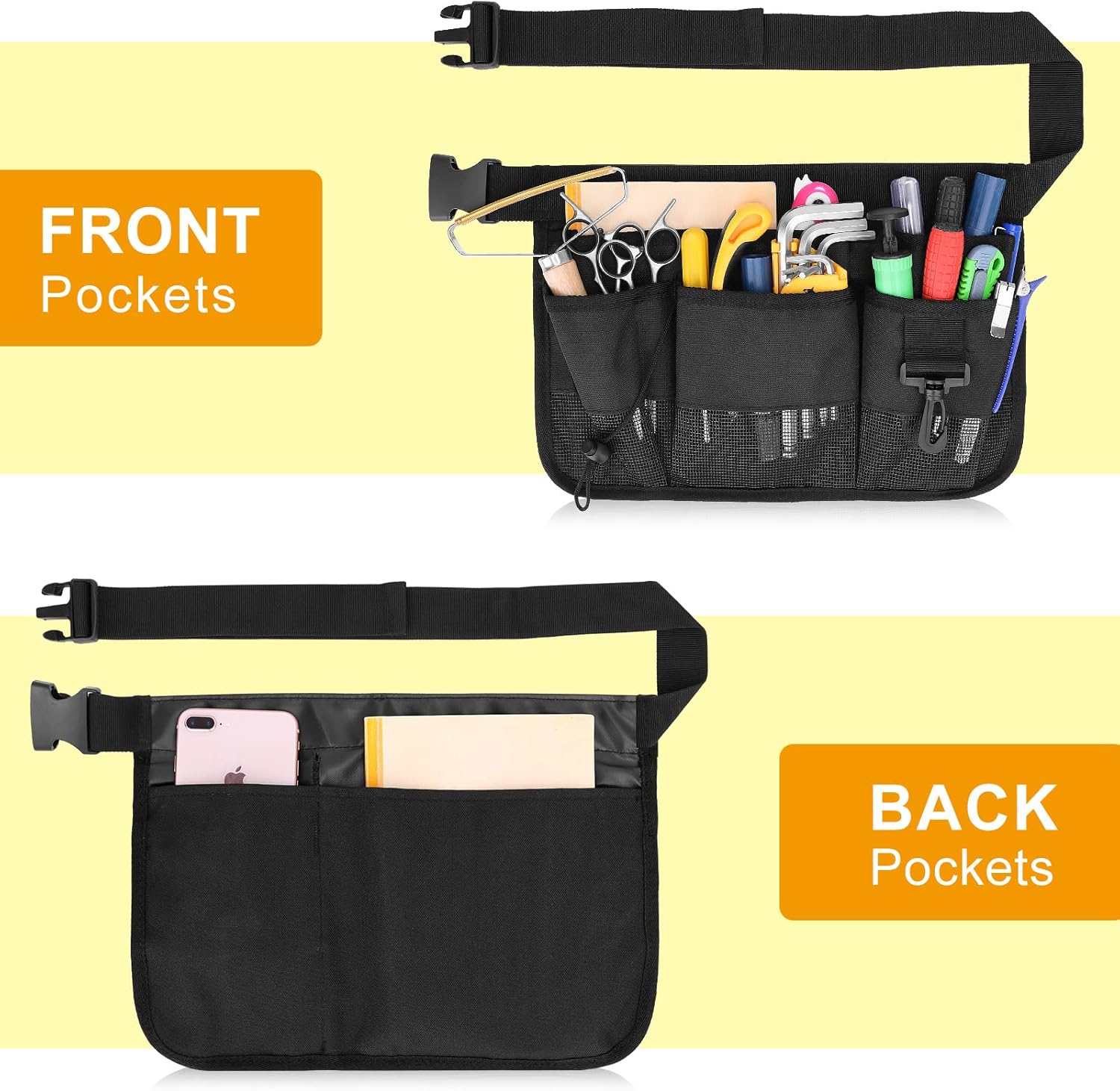 Gardening Tool Waist Bag Belt Heavy Duty Oxford Tool Apron with 7 Pock