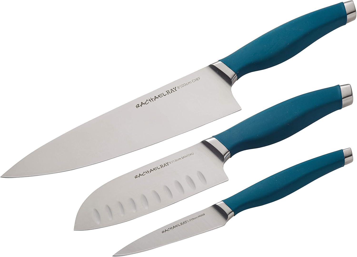 Rachael Ray Cutlery Japanese Stainless Steel Knives Set with Sheaths, 