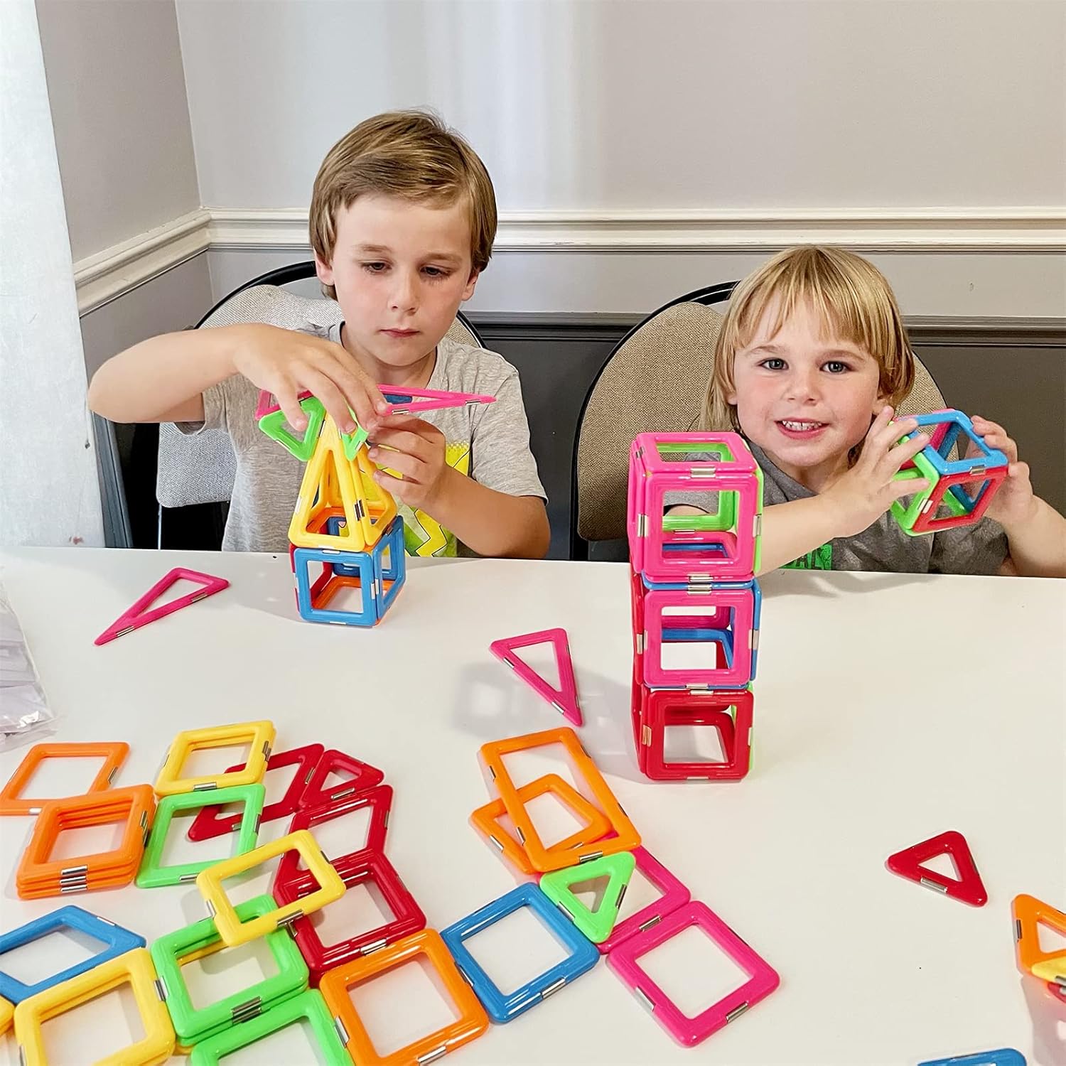 Coodoo Upgraded Magnetic Blocks Tough Tiles STEM Toys for 3+ Year Old 
