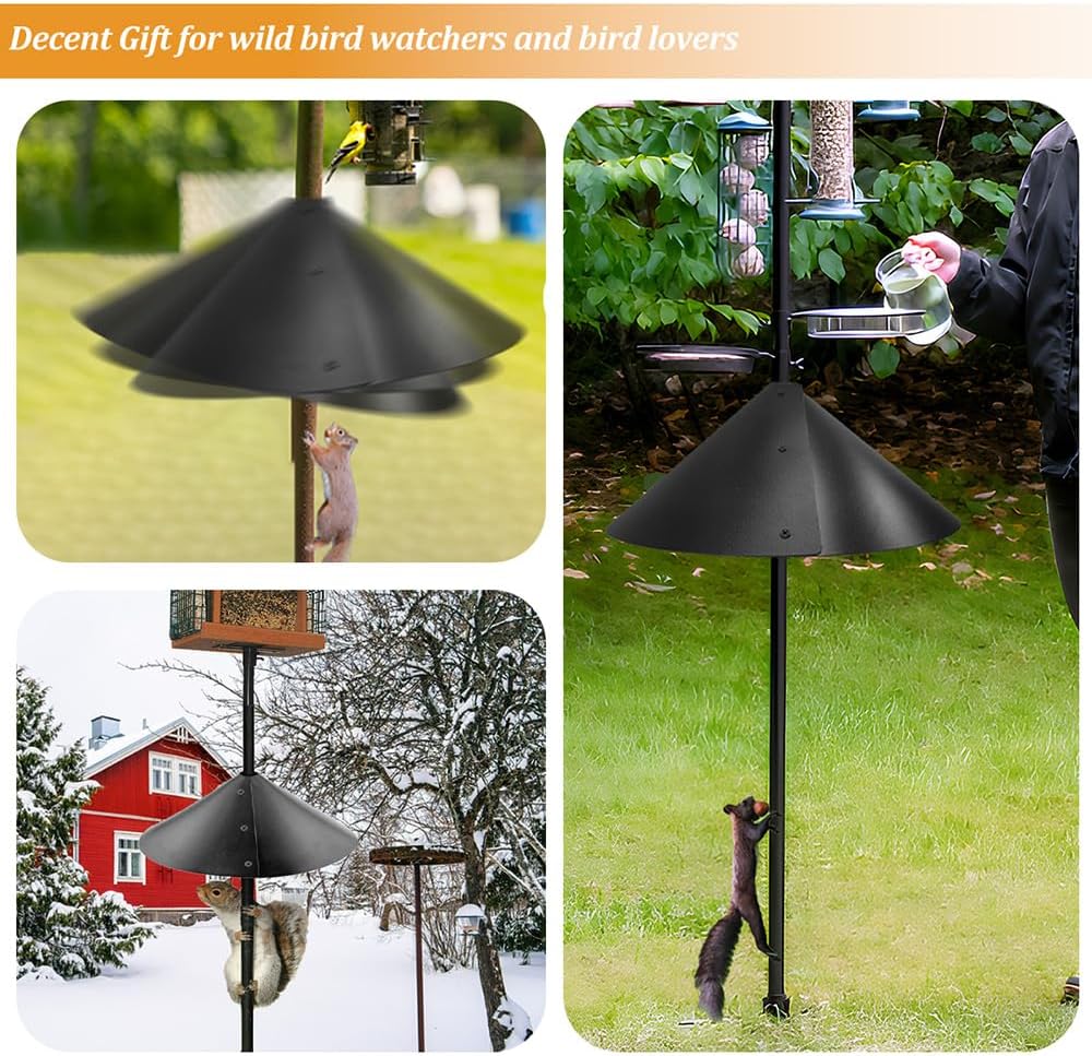 19 Inch Squirrel Baffle for Bird Feeder Pole, Outside Pole Mount Bird 