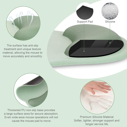 MOSISO Wrist Rest Support for Mouse Pad&Keyboard Set, Circle Curved Er