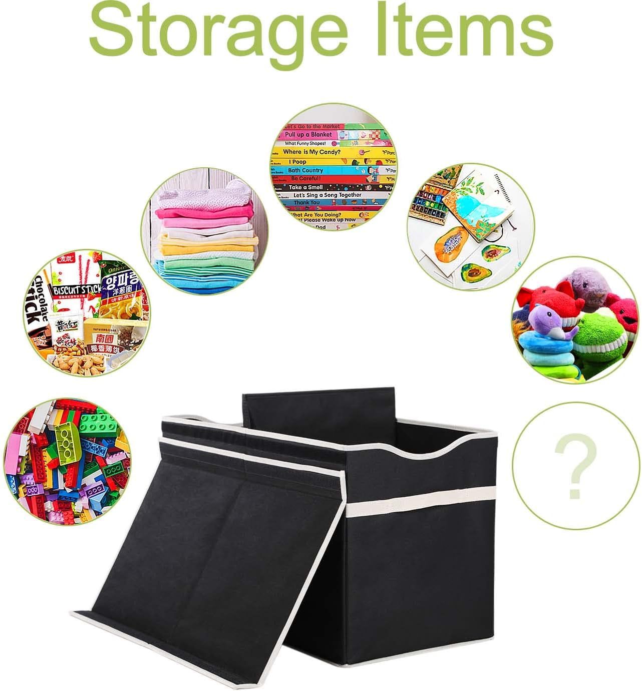 Toy Box Chest, Collapsible Sturdy Storage Bins with Lids, Extra Large 