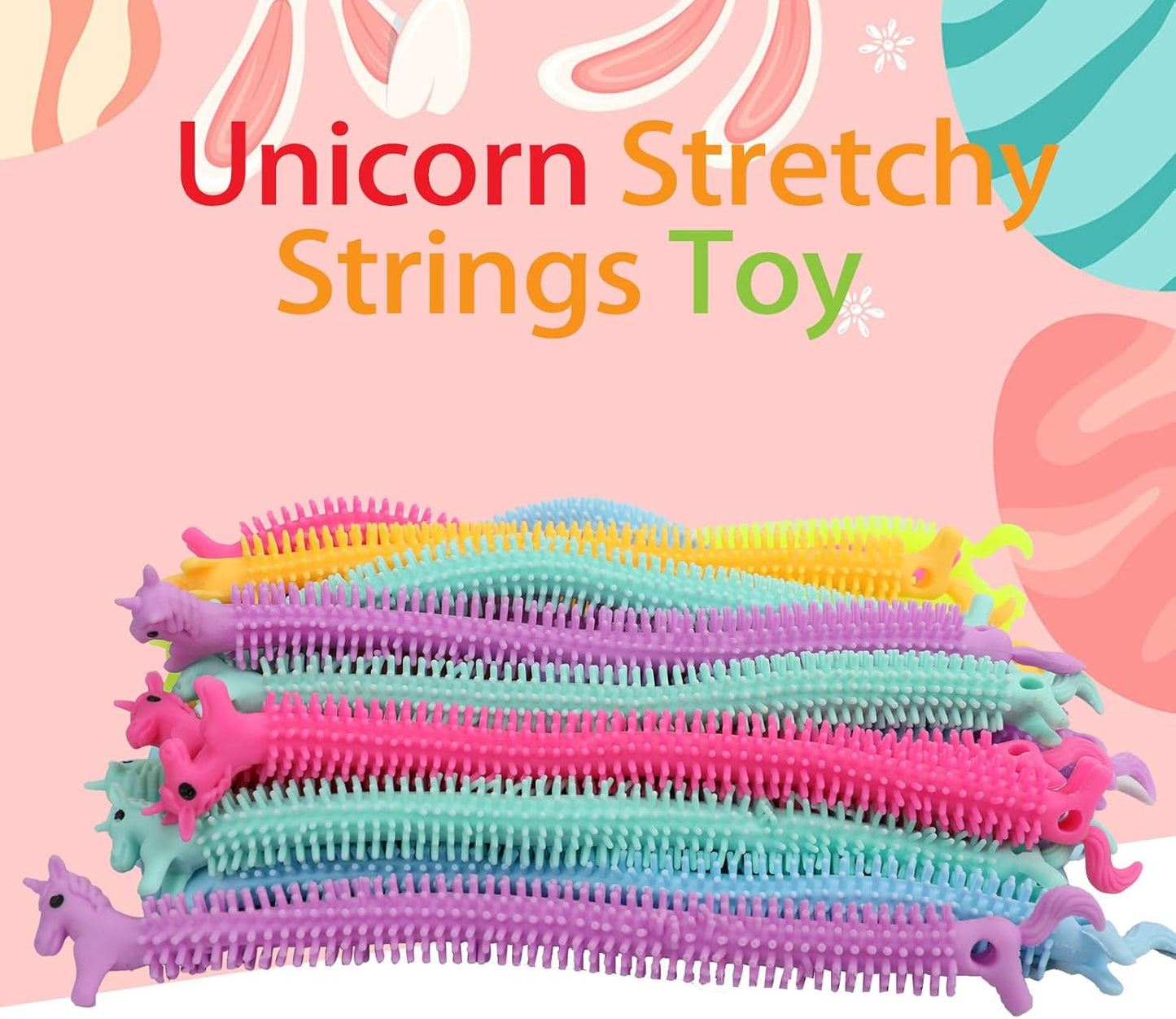 24Pack Easter Eggs with Stretchy Strings Toy Inside,Prefilled Easter Eggs for Boys Girls Kids, Easter Basket Stuffers,Party Favors,Egg Hunts