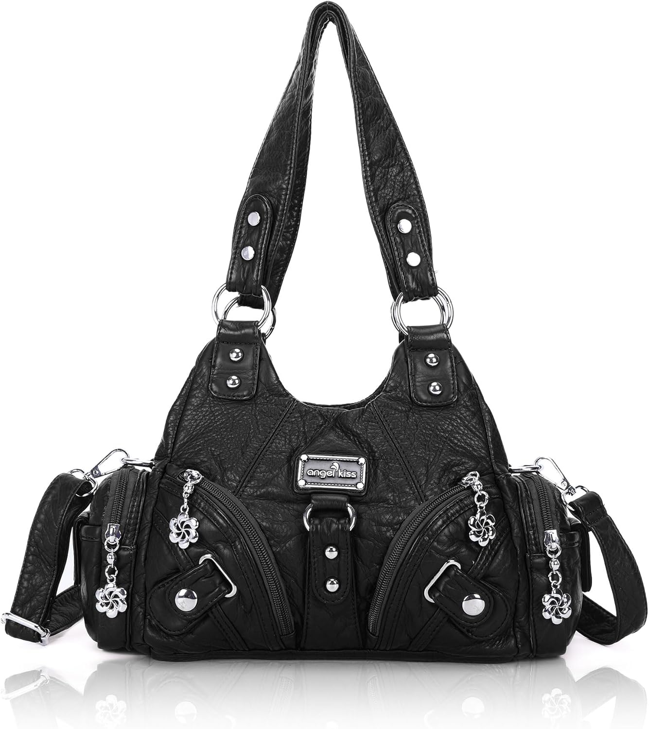 Angel Kiss Purses for Women Small Hobo Shoulder Bags Vagen Leather Mul