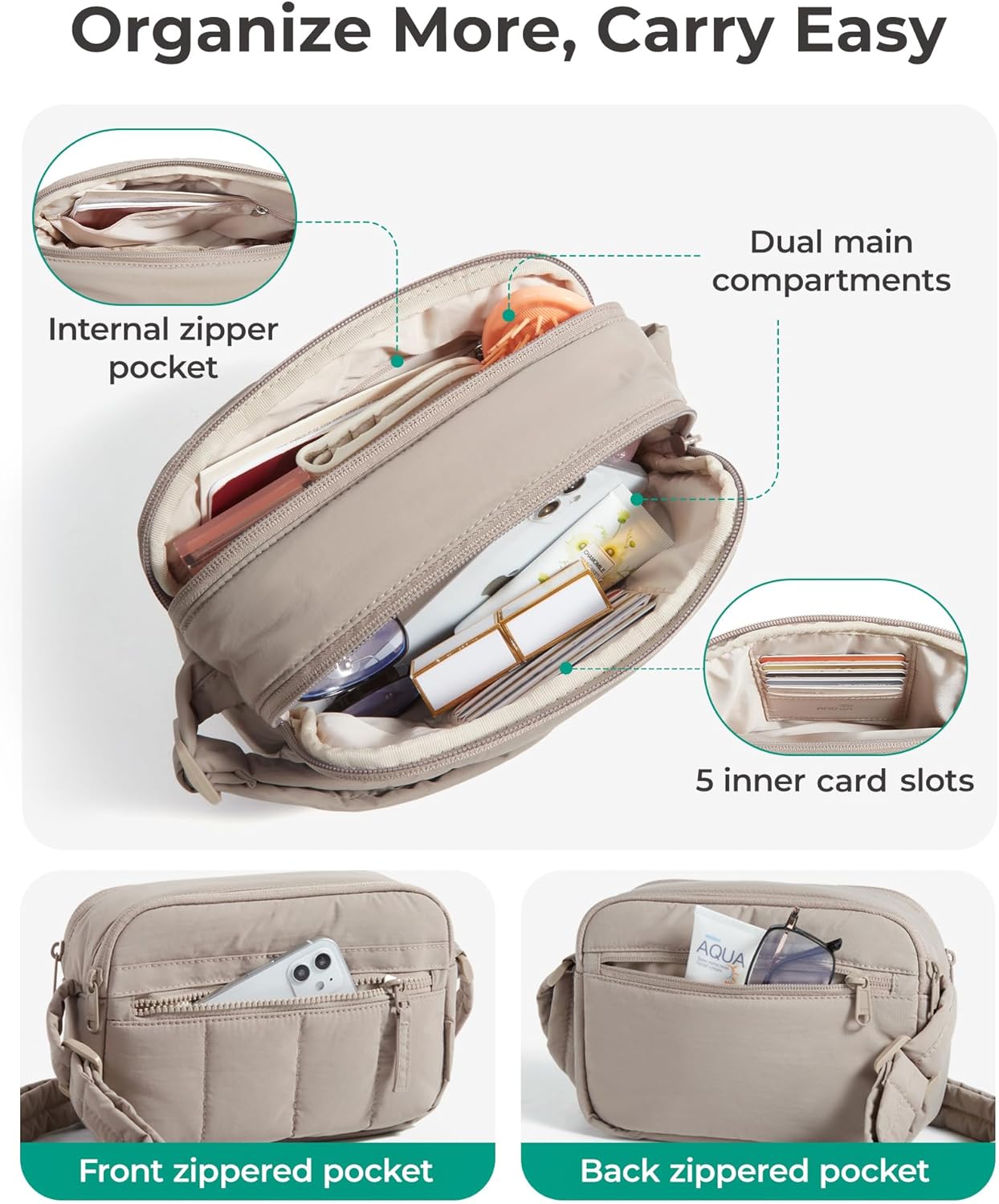 BAGSMART Cross Body Purse, Mini Crossbody Bags for Women Travel Purse,
