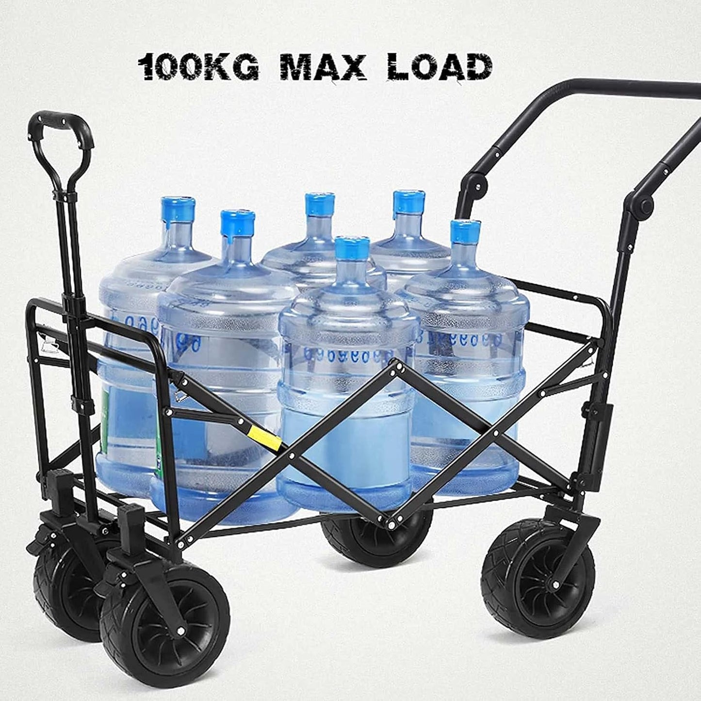 Outdoor Garden l Shopping Cart 100l Large Capacity with All-Terrain Wheels Wagon for Kids Portable Storage Garden Carts and Wagons Bearing 100kg