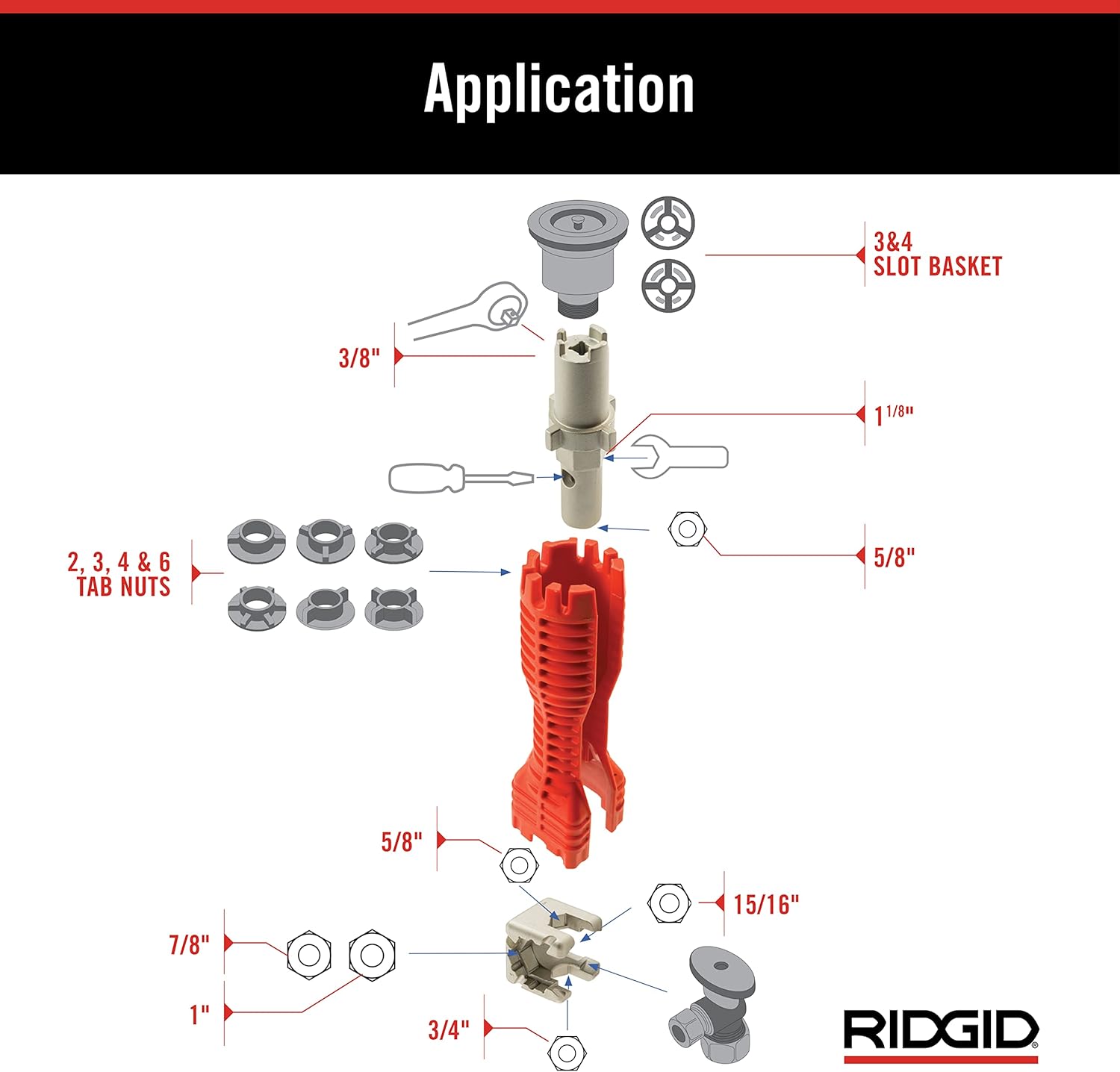 RIDGID 57003 EZ Change Plumbing Wrench Faucet Installation and Removal