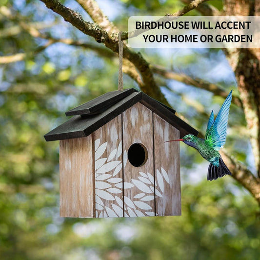 Topadorn Wooden Bird house Hanging Outdoor,Eco Friendly Materials and 