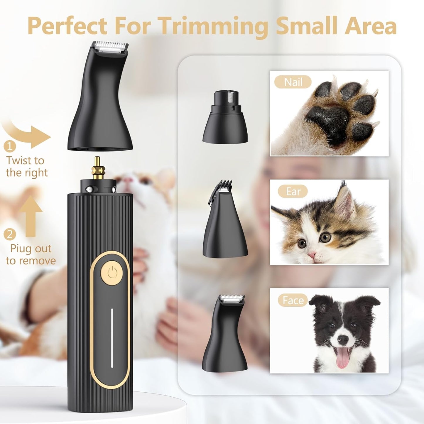 Dog Clippers for Grooming for Heavy Thick Hair&Coats,Low Noise Hair Tr