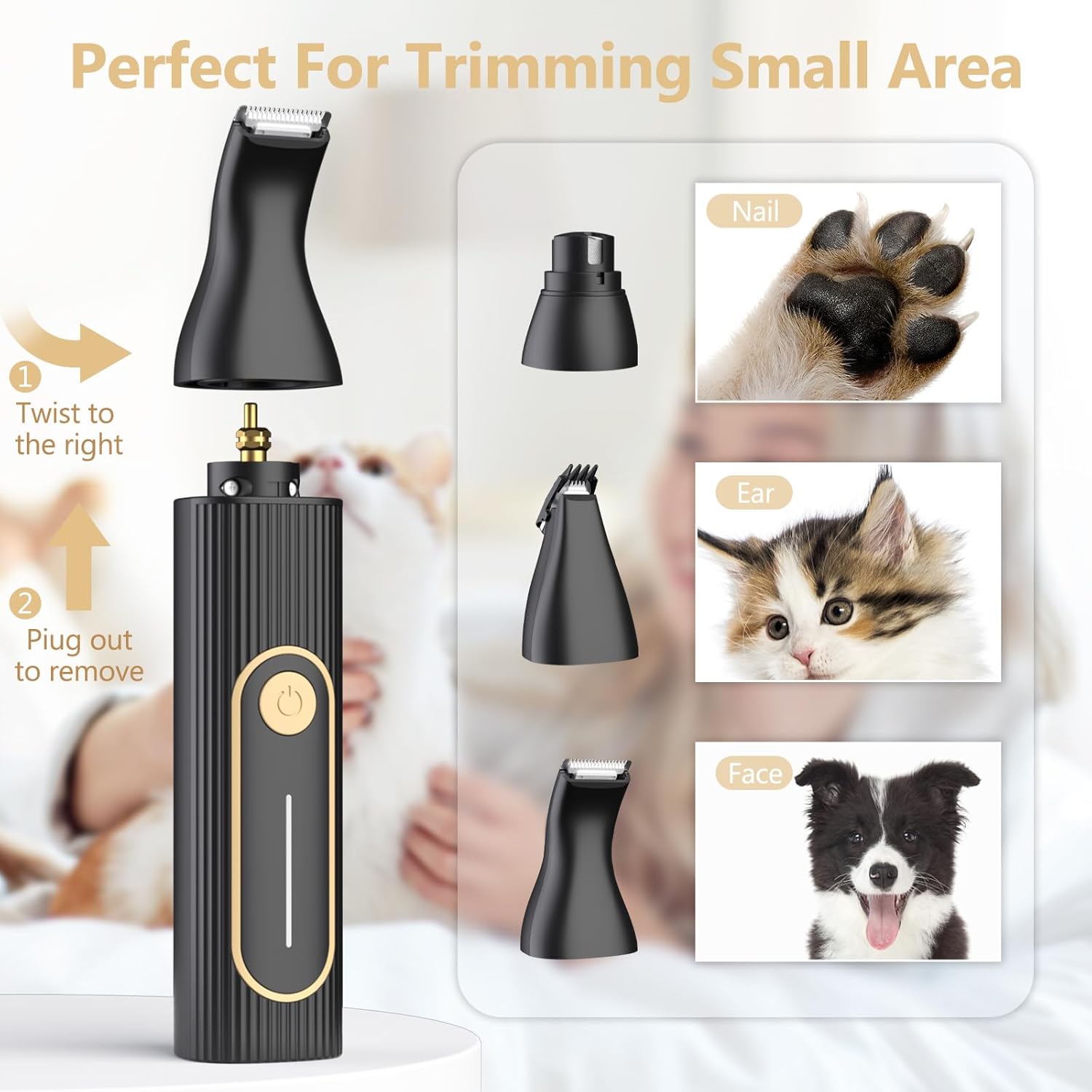 Dog Clippers for Grooming for Heavy Thick Hair&Coats,Low Noise Hair Tr
