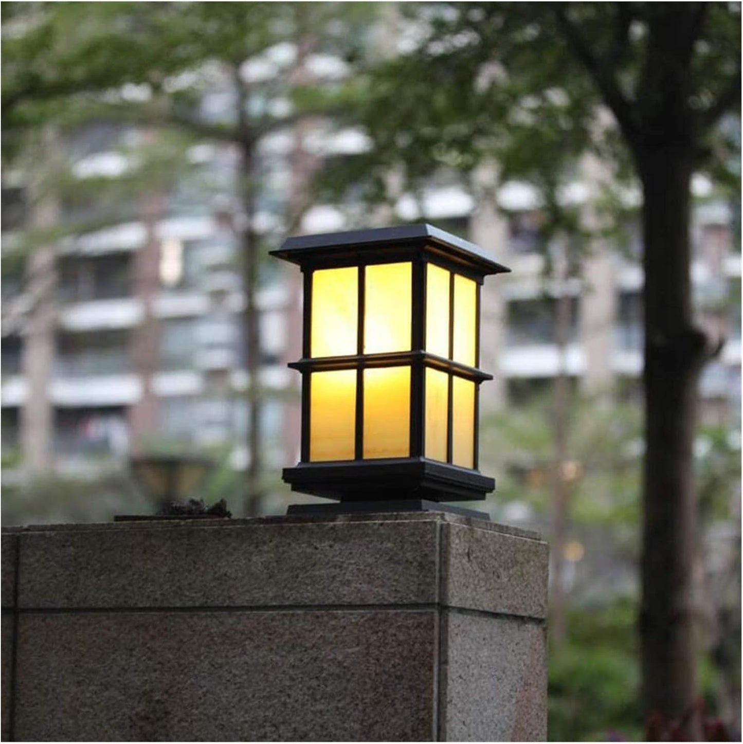 Courtyard Light Die-cast Simple American Post Lamp LED Solar Gatepost Patio Lights Garden Waterproof Villa Wall Home Door Path Street Decor Comfortable (Ma