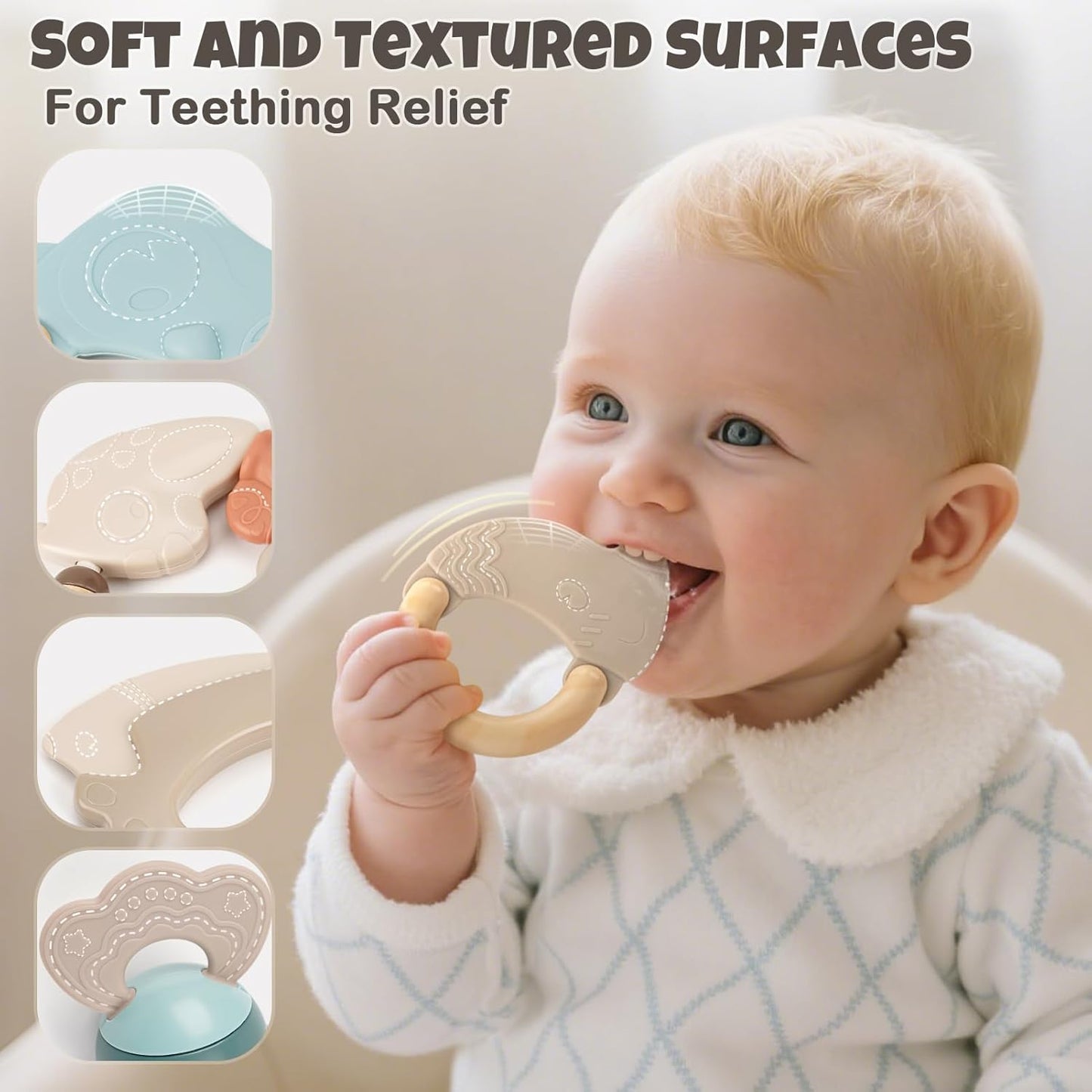 Baby Rattles & Teethers Set – Baby Toys 0-6 Months, Teething Toys 3-6 