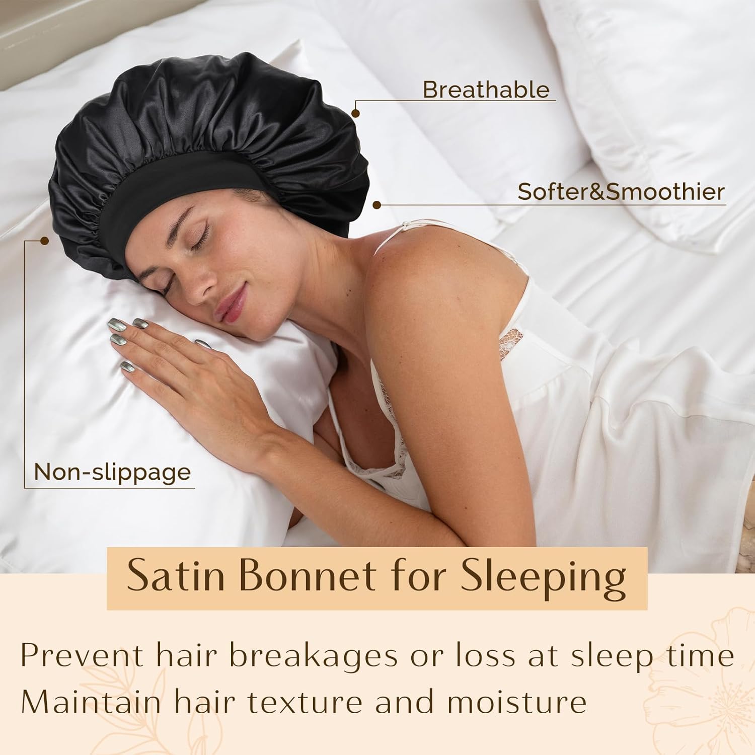 YANIBEST Silk Bonnet for Men Women Hair Bonnet for Sleeping Double Lay