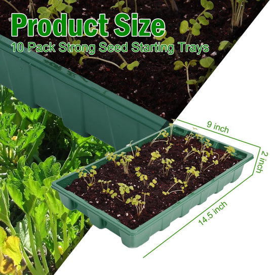 YoleShy 10 Pack Seed Starter Tray Reusable Plastic Plant Seedling Star