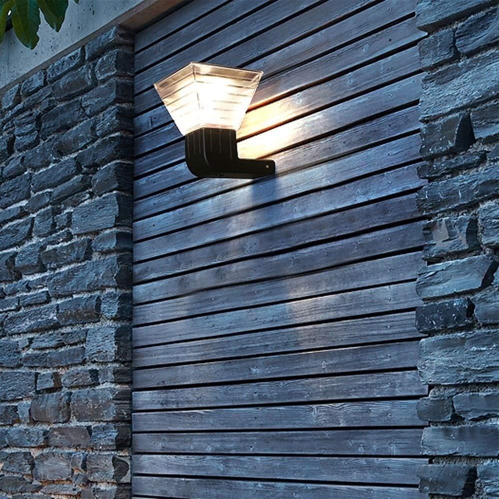 Waterproof Switch Single Crystal Solar Panel Aluminum Wall Lamp with PC Lampshade Outdoor Courtyard Lighting Light Garden Villa Decorative