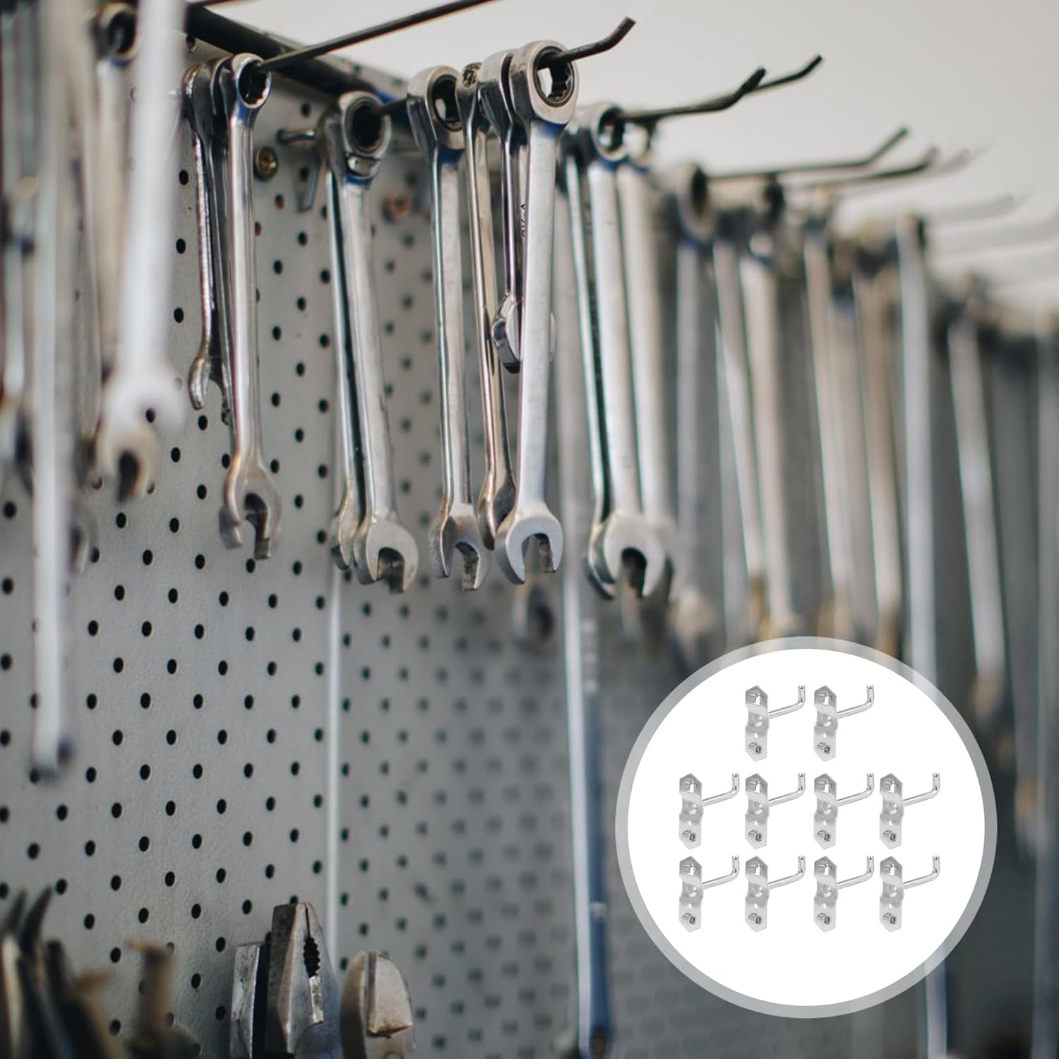 BESTOYARD 10pcs Heavy Duty Metal Wall Mount Tool Organizer Hooks 50mm 